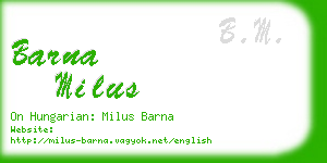 barna milus business card